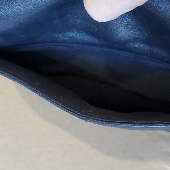 Etienne Aigner Vintage navy leather shoulder handbag 4 compartments - Picture 7 of 15